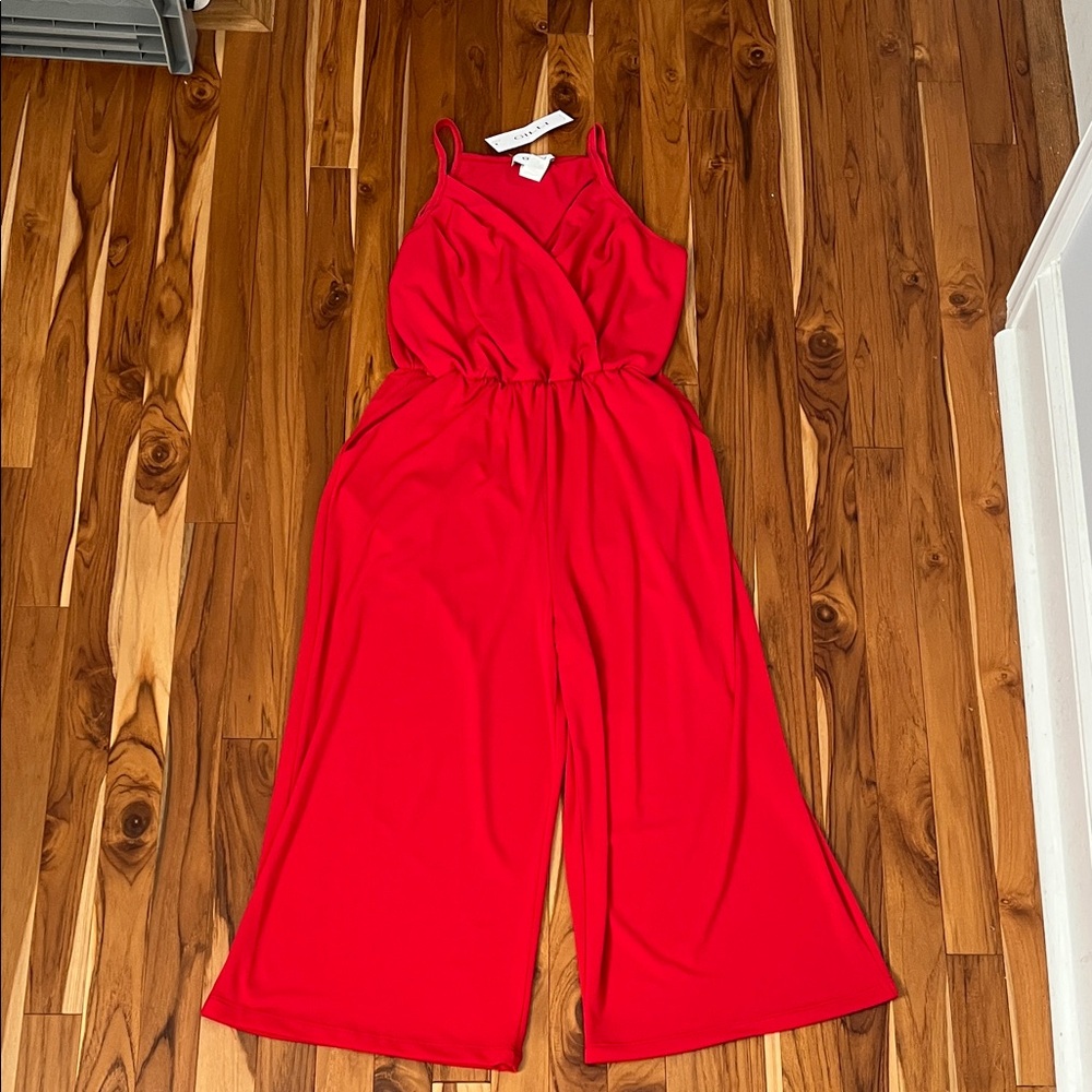 Gilli Vibrant Red Cropped Jumpsuit